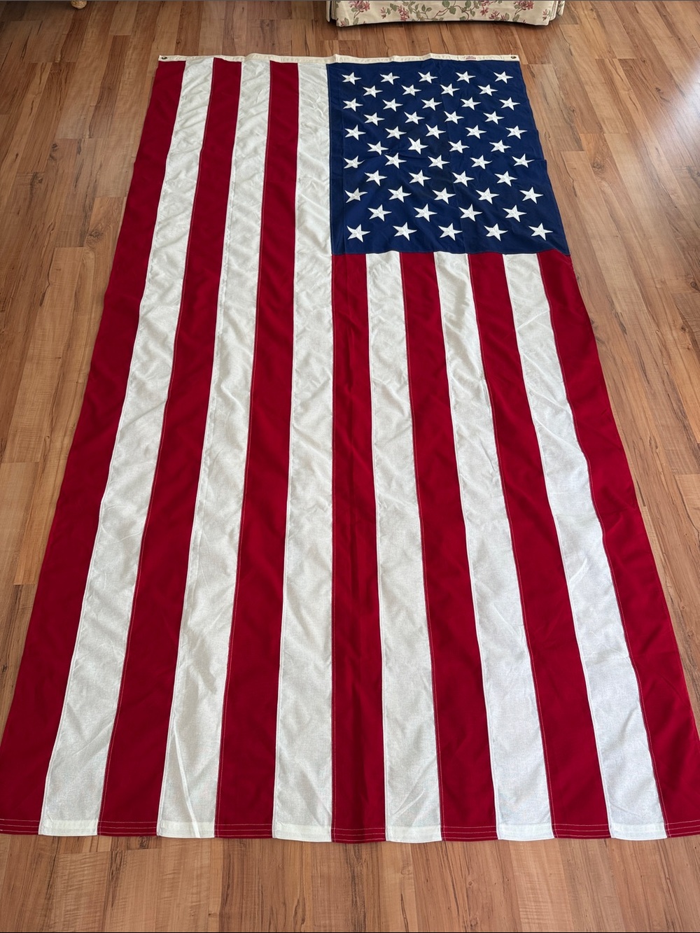 Vintage 100% Cotton Valley Forge Large 9 Foot Patriotic American Flag 50 Stars